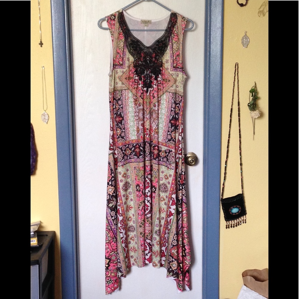 One World size large, long silky dress